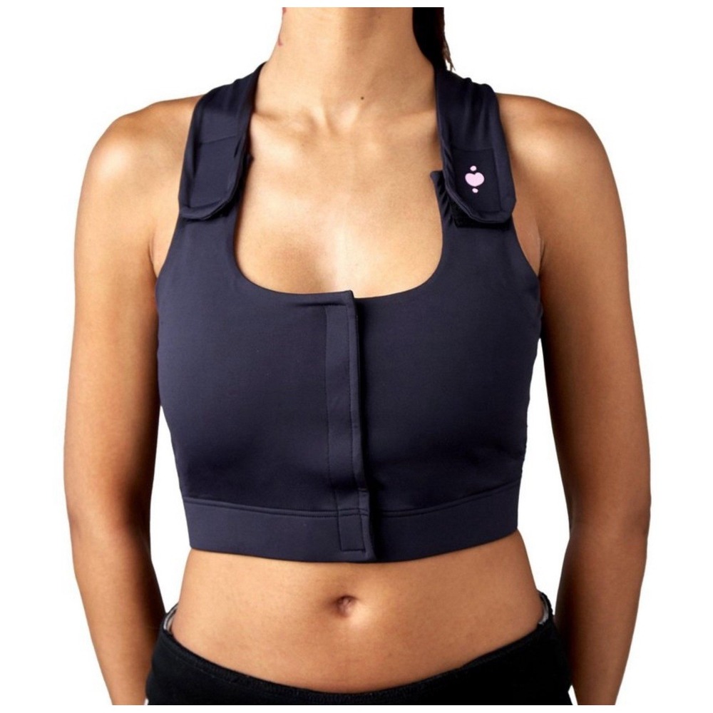 Heart & Core Size 3XL Queen Black Post Surgery Comfortable Racerback Front Bra